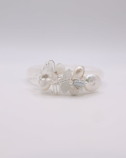 Crystal Frost White Phantom Quartz Crystal Bangle
