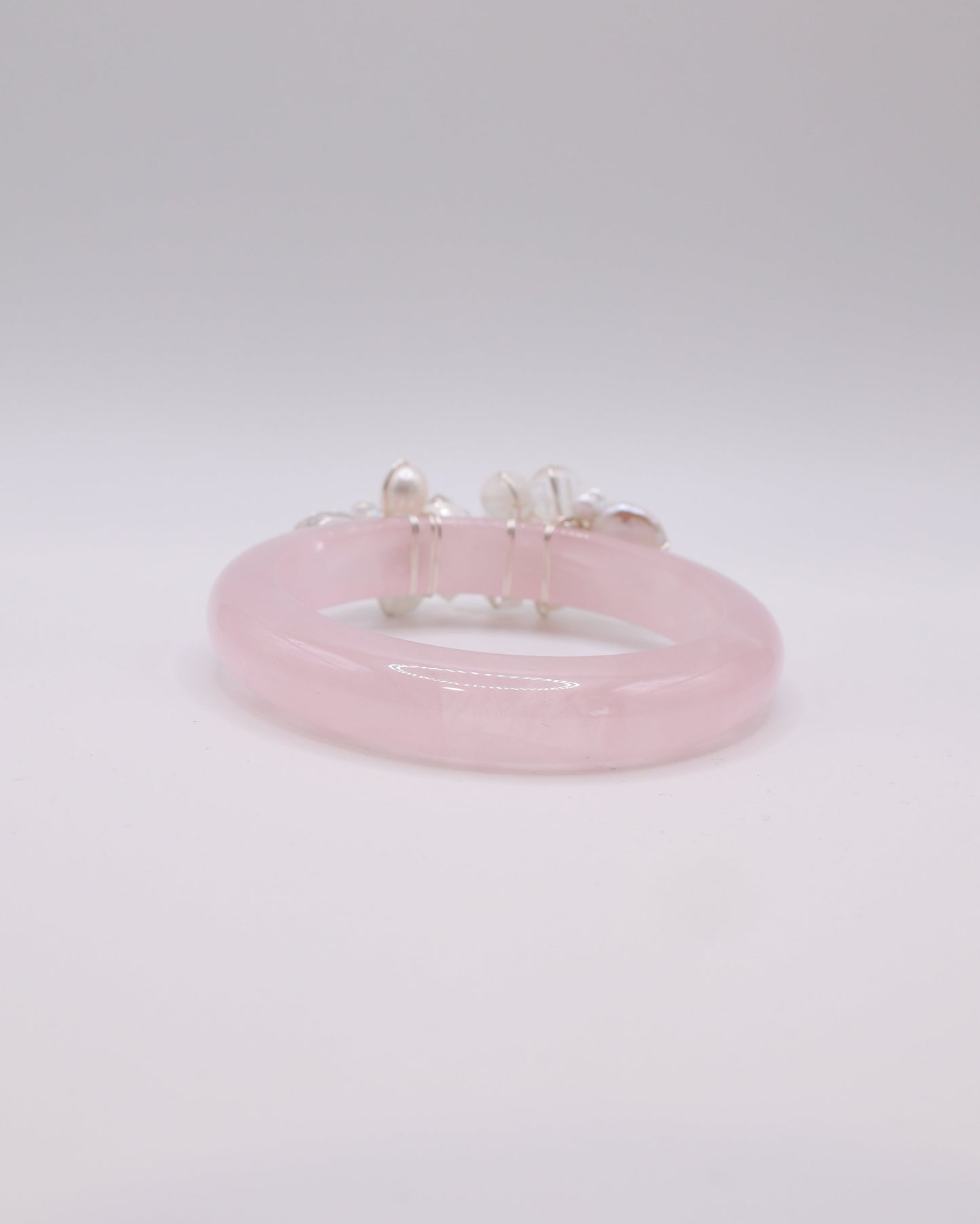Dreamy Romance Rose Quartz Crystal Bangle