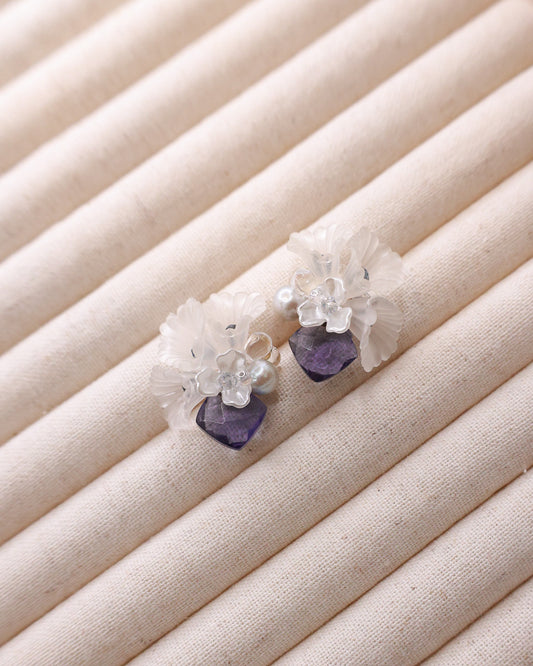 Hanataba: Ruriiro Art Earrings