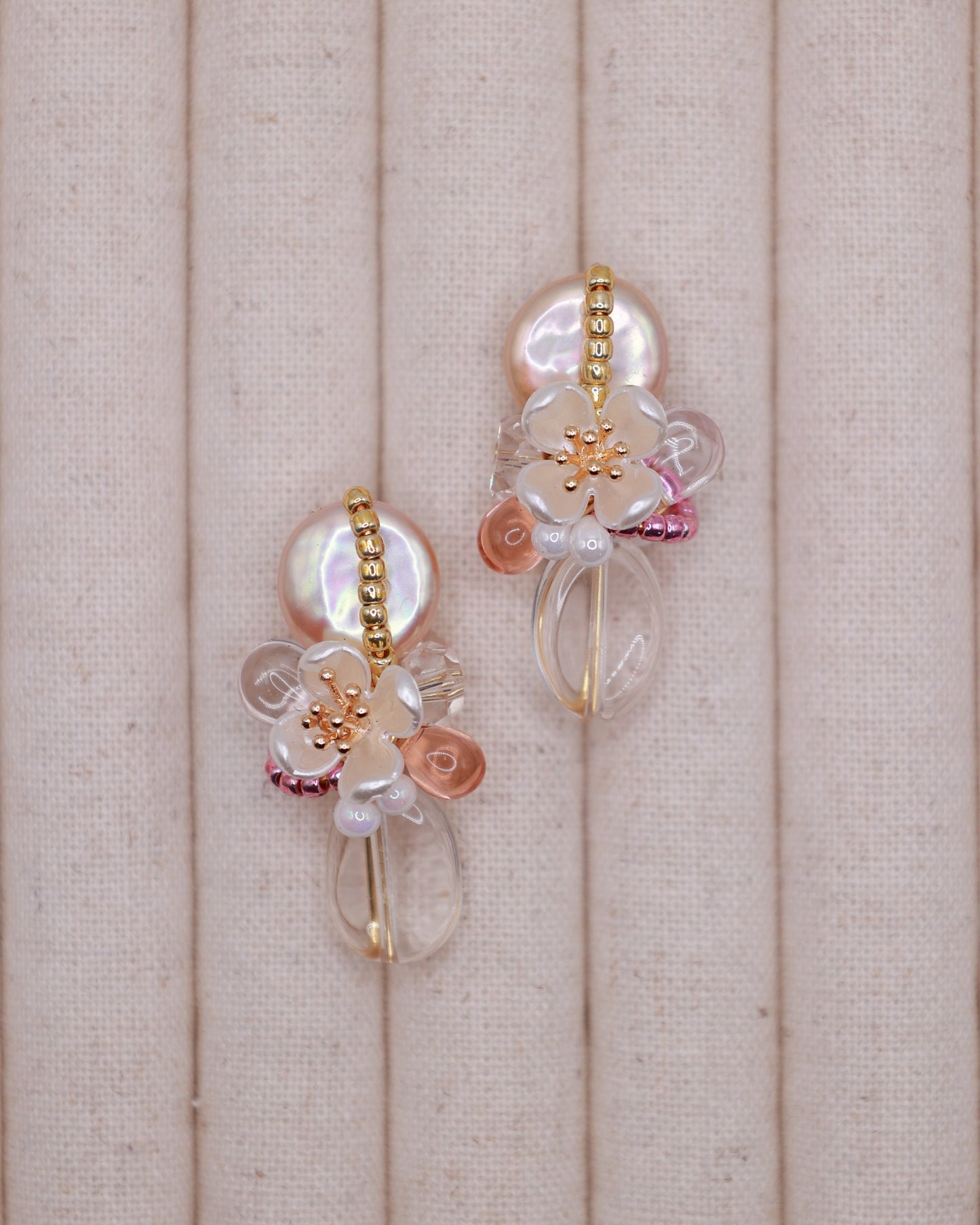 Ice Peach Art Earrings