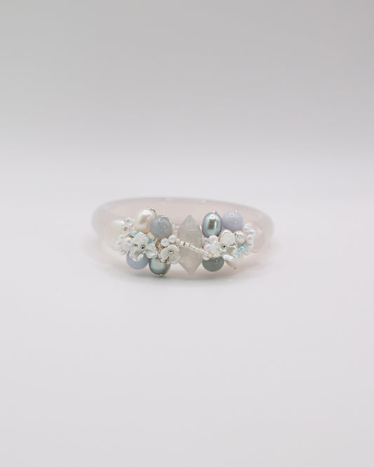 Sky Light White Agate Crystal Bangle