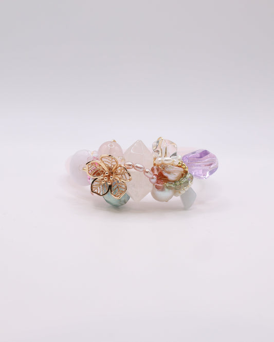 Straits Garden Rose Quartz Crystal Bangle