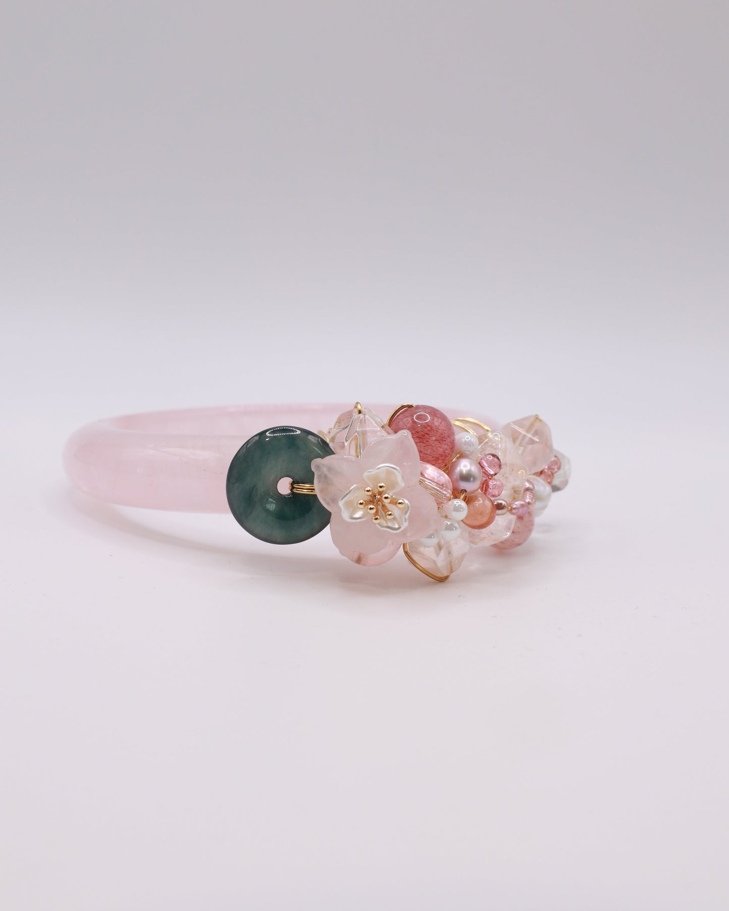 Strawberry Fields Rose Quartz Crystal Bangle