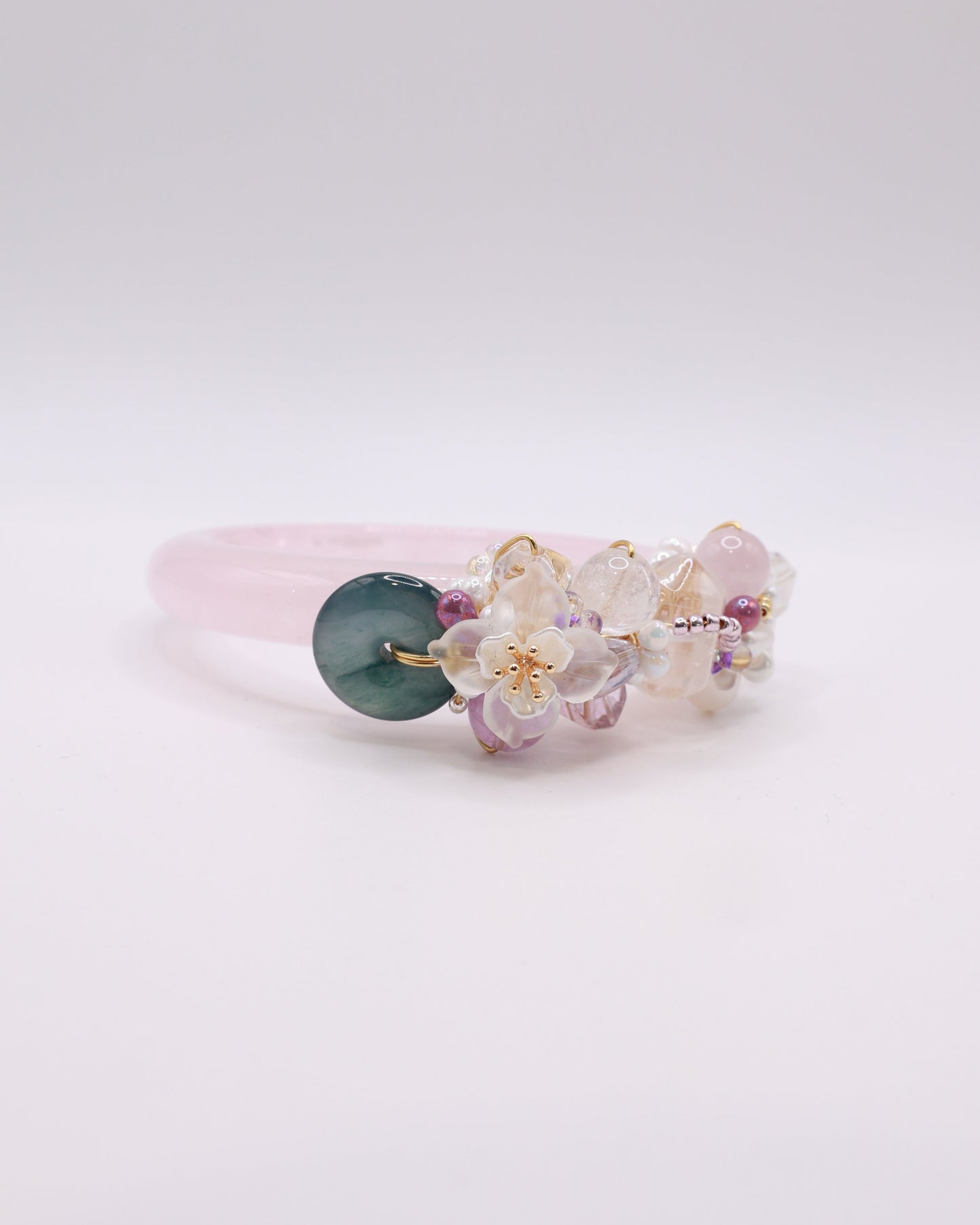 Vanda City Rose Quartz Crystal Bangle