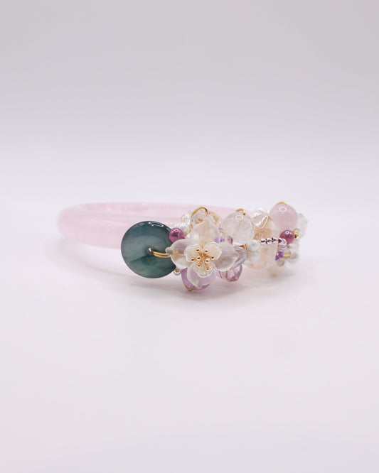 Vanda City Rose Quartz Crystal Bangle