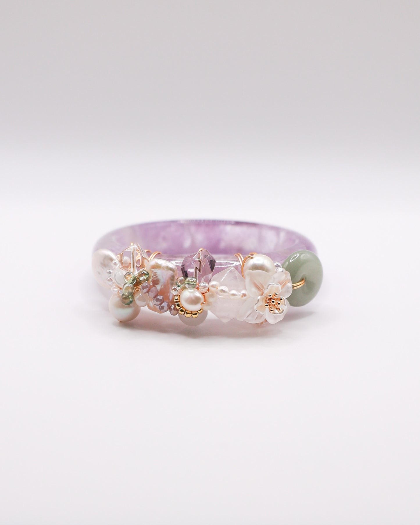Violet Veil Amethyst Crystal Bangle