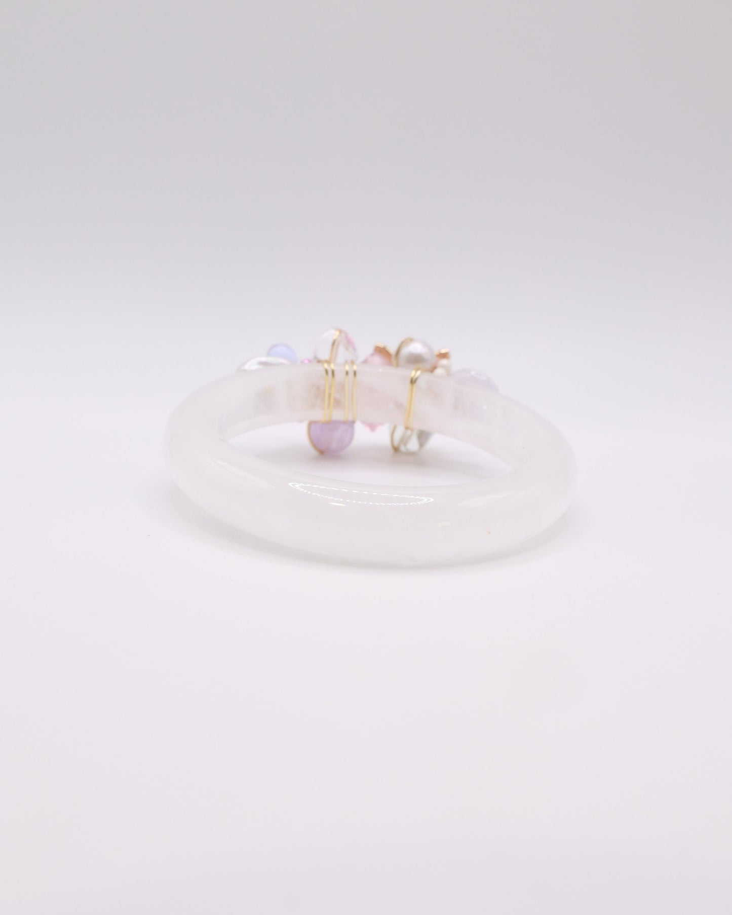 Wings of Hope White Phantom Quartz Crystal Bangle