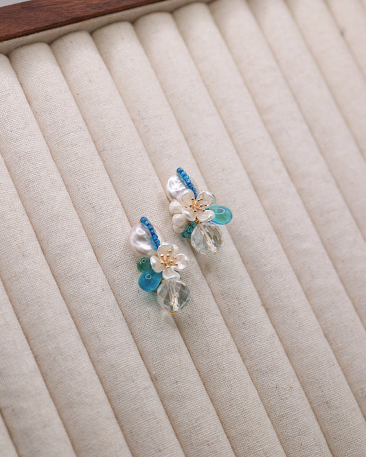 Tidal Glass Art Earrings