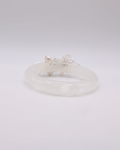 Crystal Frost White Phantom Quartz Crystal Bangle