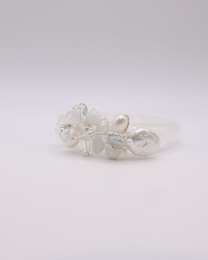 Crystal Frost White Phantom Quartz Crystal Bangle