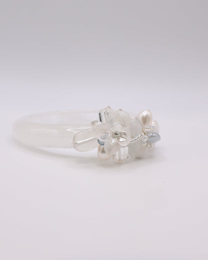 Crystal Frost White Phantom Quartz Crystal Bangle