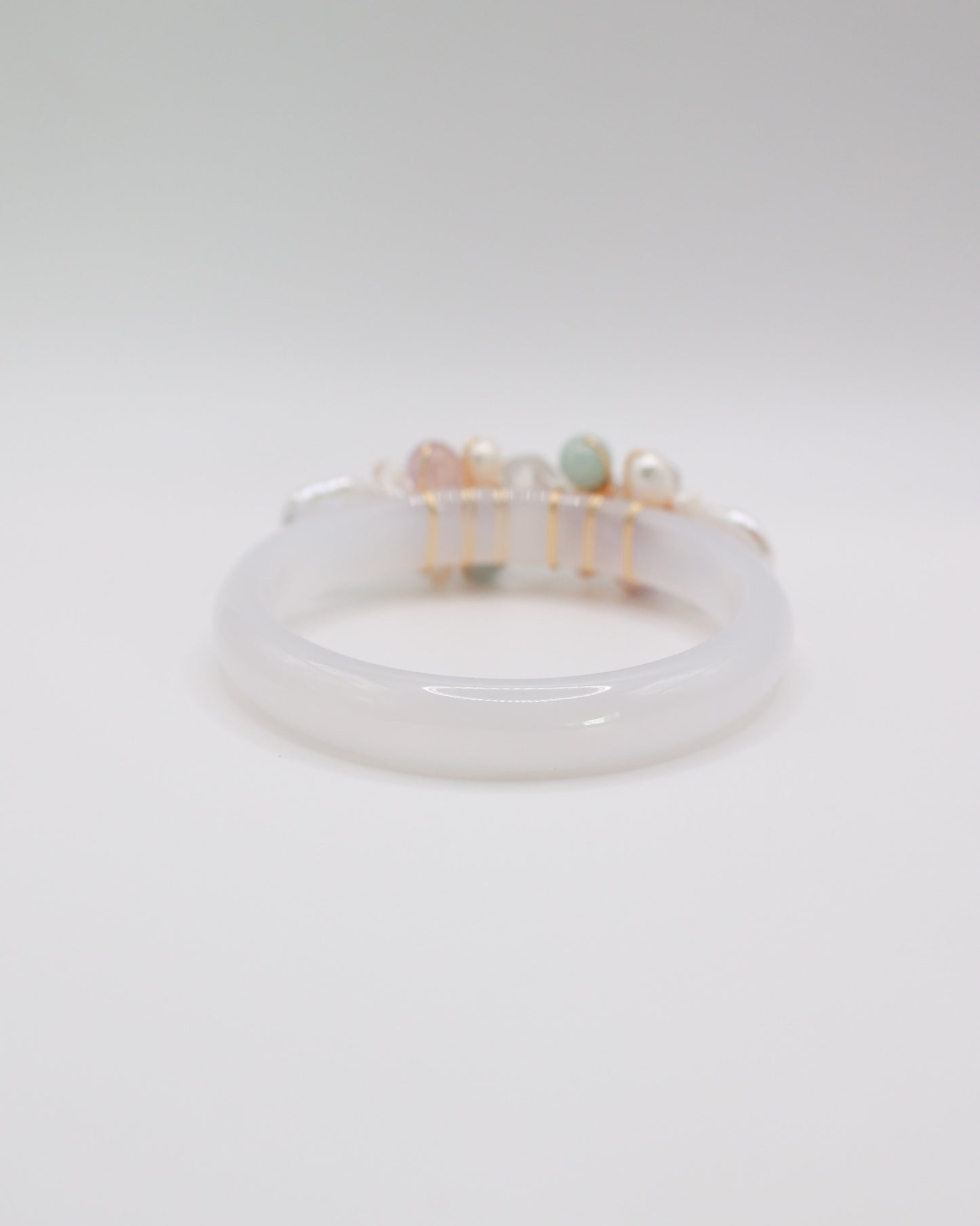 Daydream White Agate Crystal Bangle