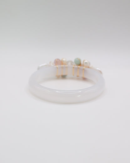 Daydream White Agate Crystal Bangle