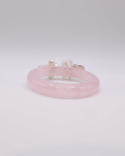 Dreamy Romance Rose Quartz Crystal Bangle
