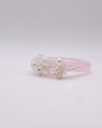 Dreamy Romance Rose Quartz Crystal Bangle
