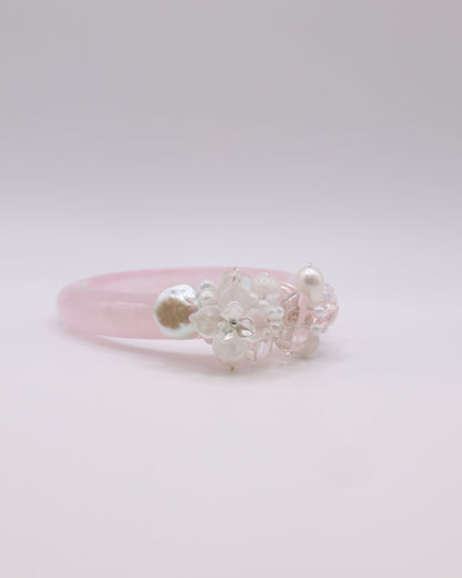 Dreamy Romance Rose Quartz Crystal Bangle