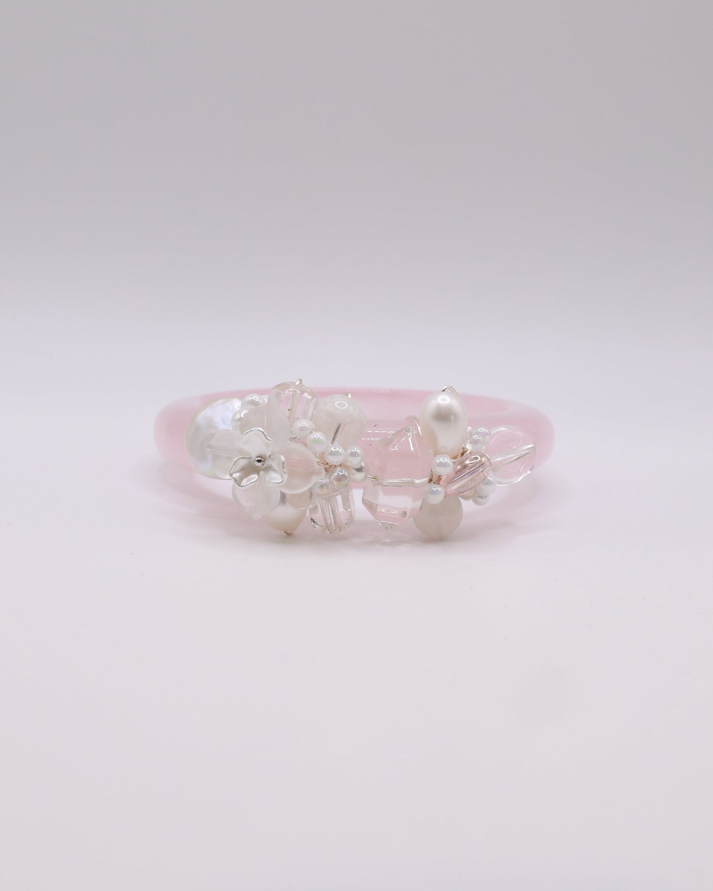 Dreamy Romance Rose Quartz Crystal Bangle
