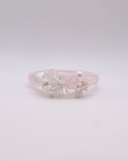 Dreamy Romance Rose Quartz Crystal Bangle