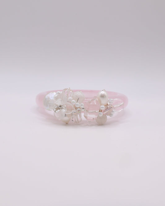 Dreamy Romance Rose Quartz Crystal Bangle
