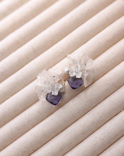 Hanataba: Ruriiro Art Earrings