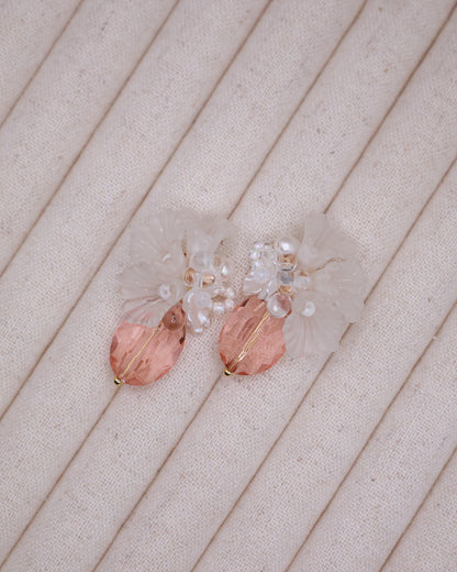 Hanataba: Momoiro Art Earrings