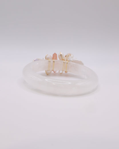 Hope’s Beam White Phantom Quartz Crystal Bangle