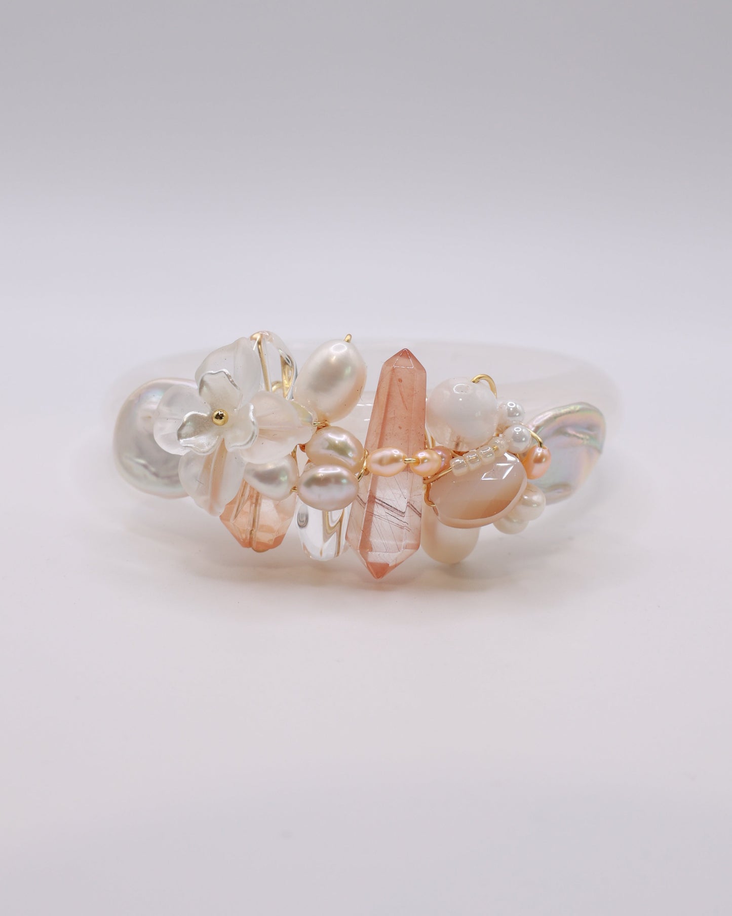Hope’s Beam White Phantom Quartz Crystal Bangle