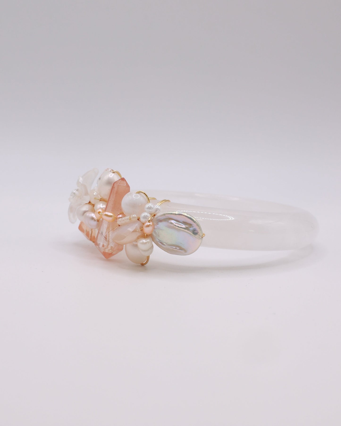 Hope’s Beam White Phantom Quartz Crystal Bangle