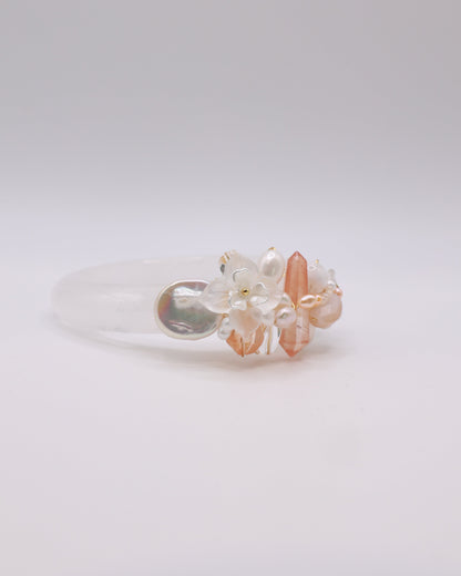 Hope’s Beam White Phantom Quartz Crystal Bangle