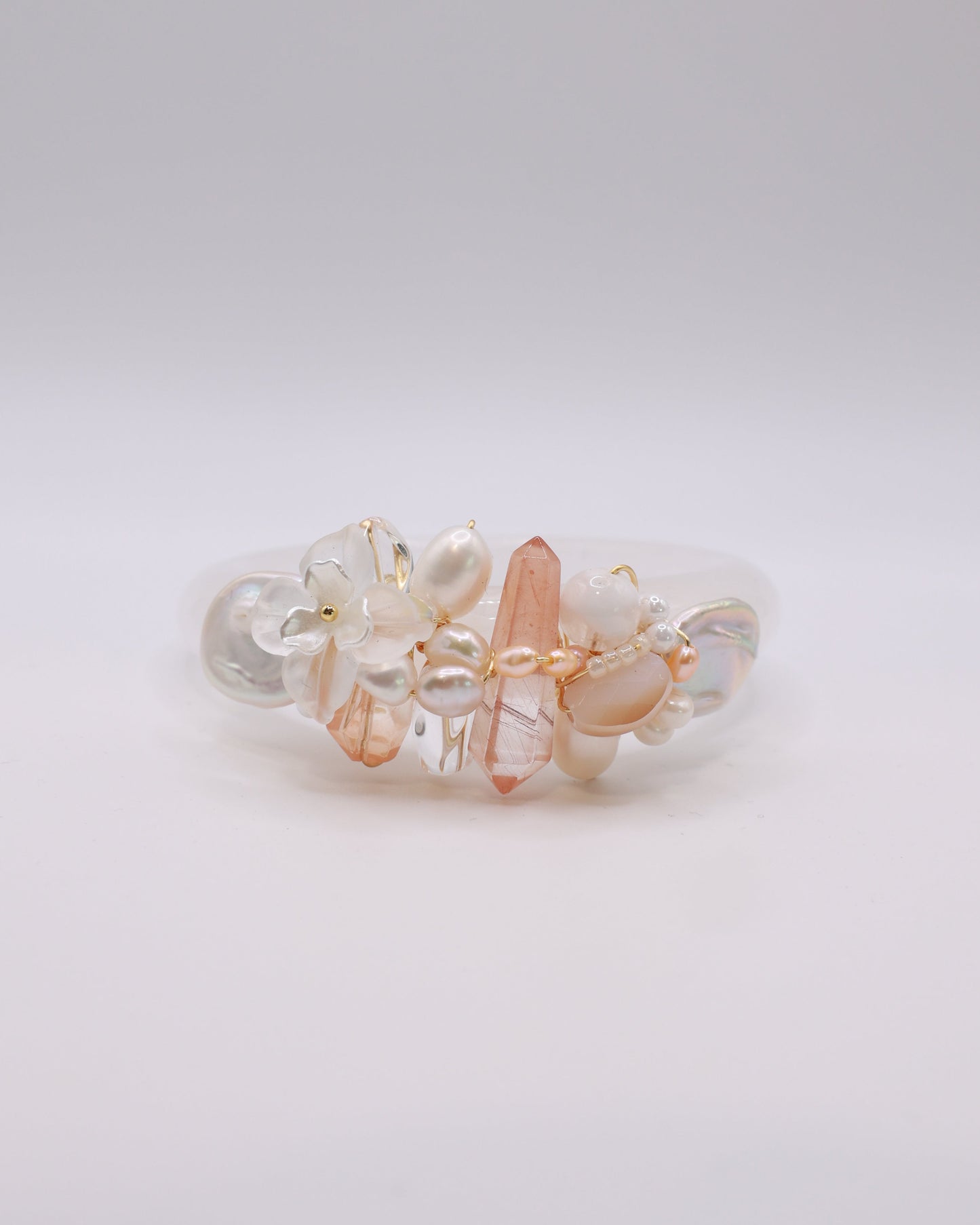 Hope’s Beam White Phantom Quartz Crystal Bangle