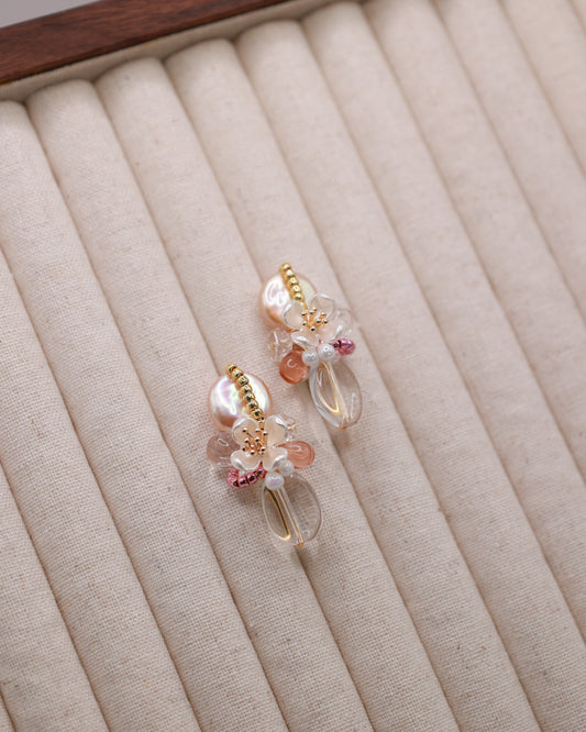 Ice Peach Art Earrings