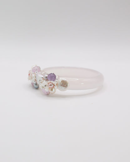 Lavender Drift White Agate Crystal Bangle