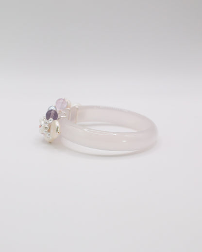 Lavender Drift White Agate Crystal Bangle