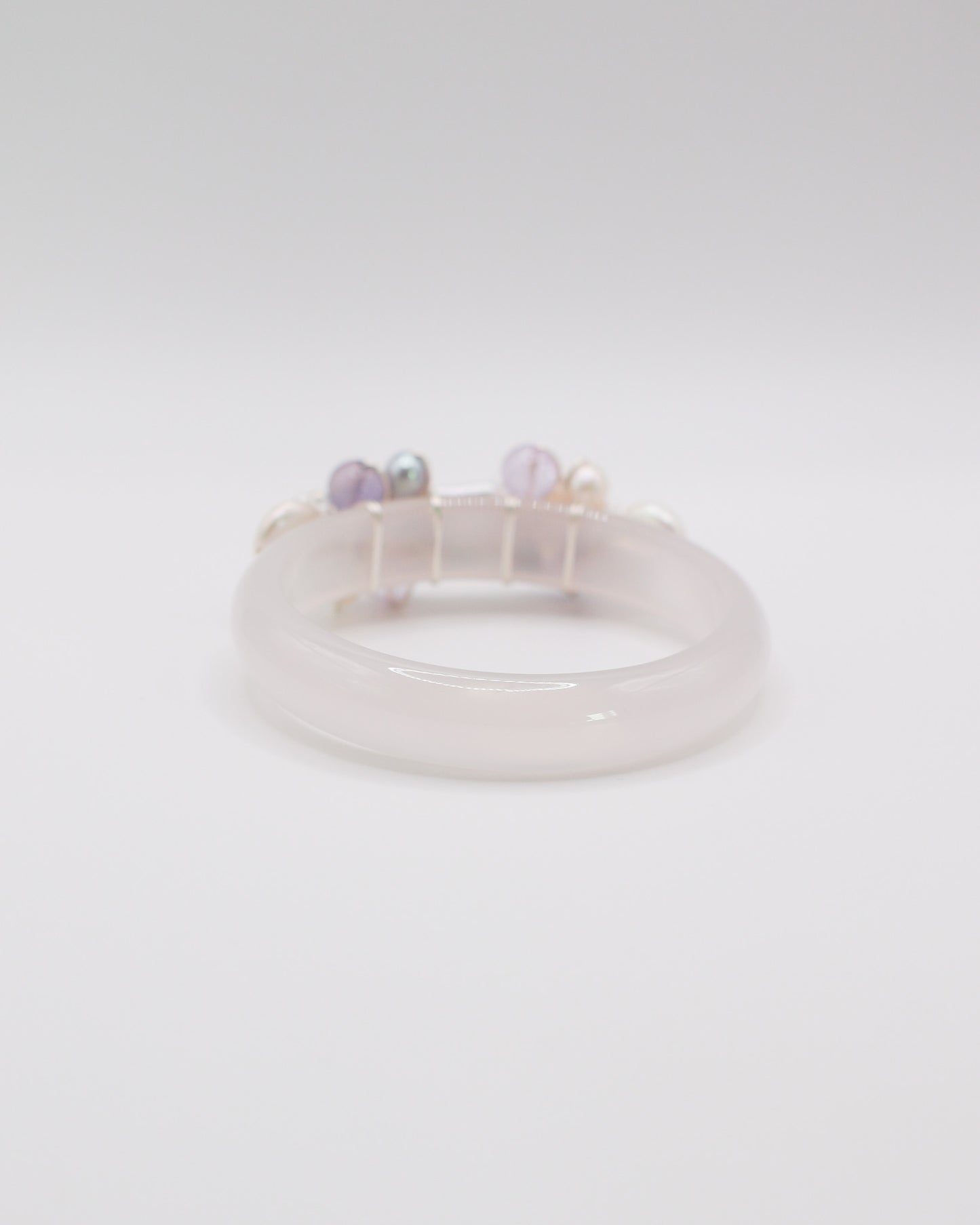 Lavender Drift White Agate Crystal Bangle