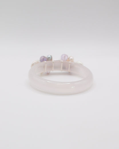 Lavender Drift White Agate Crystal Bangle