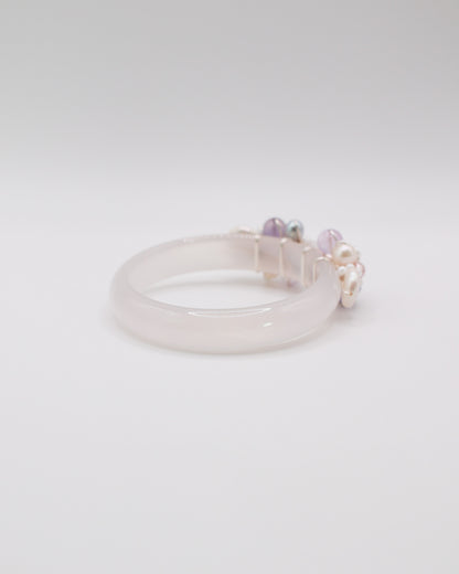 Lavender Drift White Agate Crystal Bangle