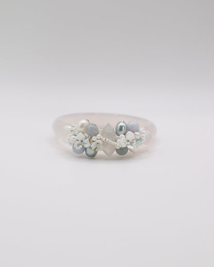 Sky Light White Agate Crystal Bangle