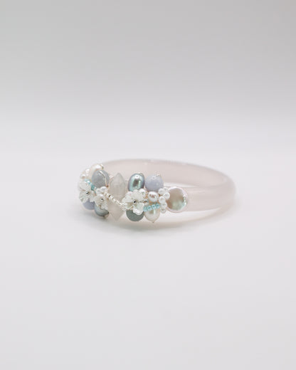 Sky Light White Agate Crystal Bangle