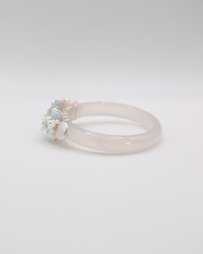 Sky Light White Agate Crystal Bangle