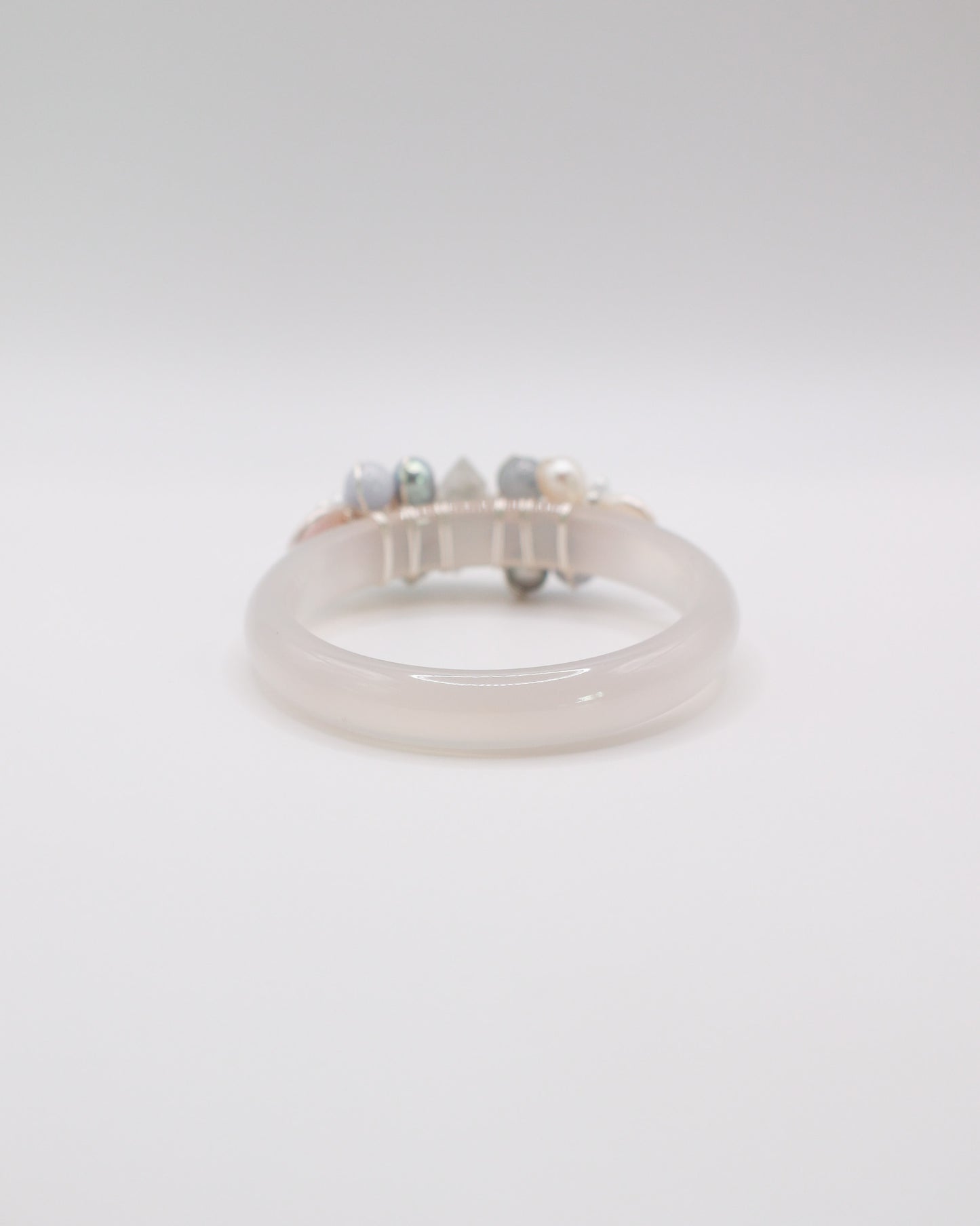 Sky Light White Agate Crystal Bangle