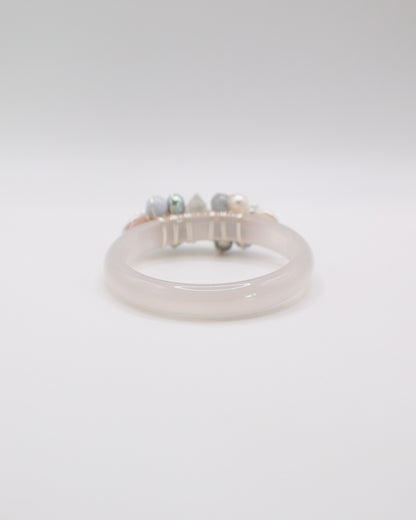 Sky Light White Agate Crystal Bangle