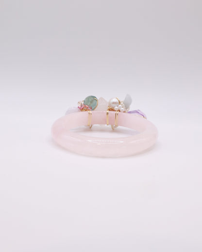 Straits Garden Rose Quartz Crystal Bangle