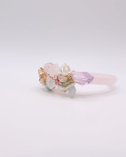 Straits Garden Rose Quartz Crystal Bangle