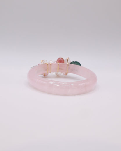 Strawberry Fields Rose Quartz Crystal Bangle