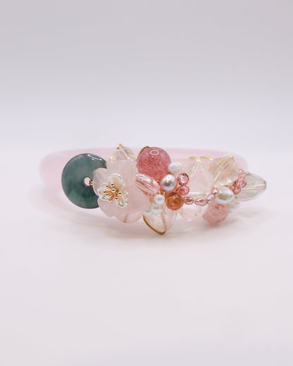 Strawberry Fields Rose Quartz Crystal Bangle