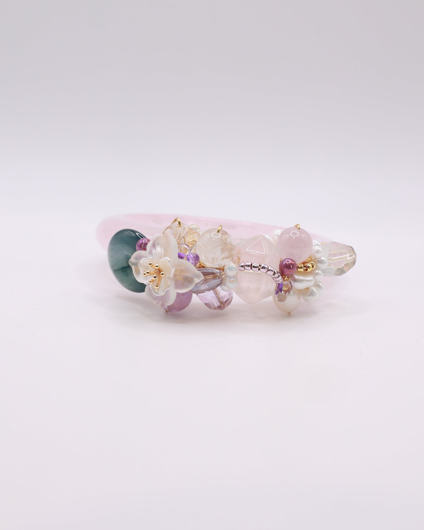 Vanda City Rose Quartz Crystal Bangle