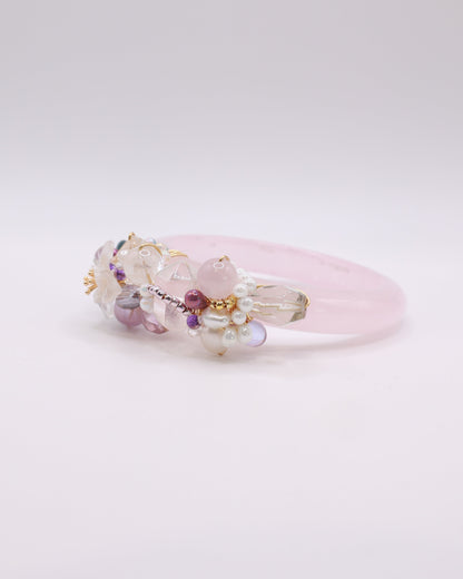 Vanda City Rose Quartz Crystal Bangle