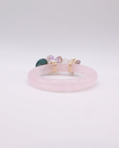 Vanda City Rose Quartz Crystal Bangle