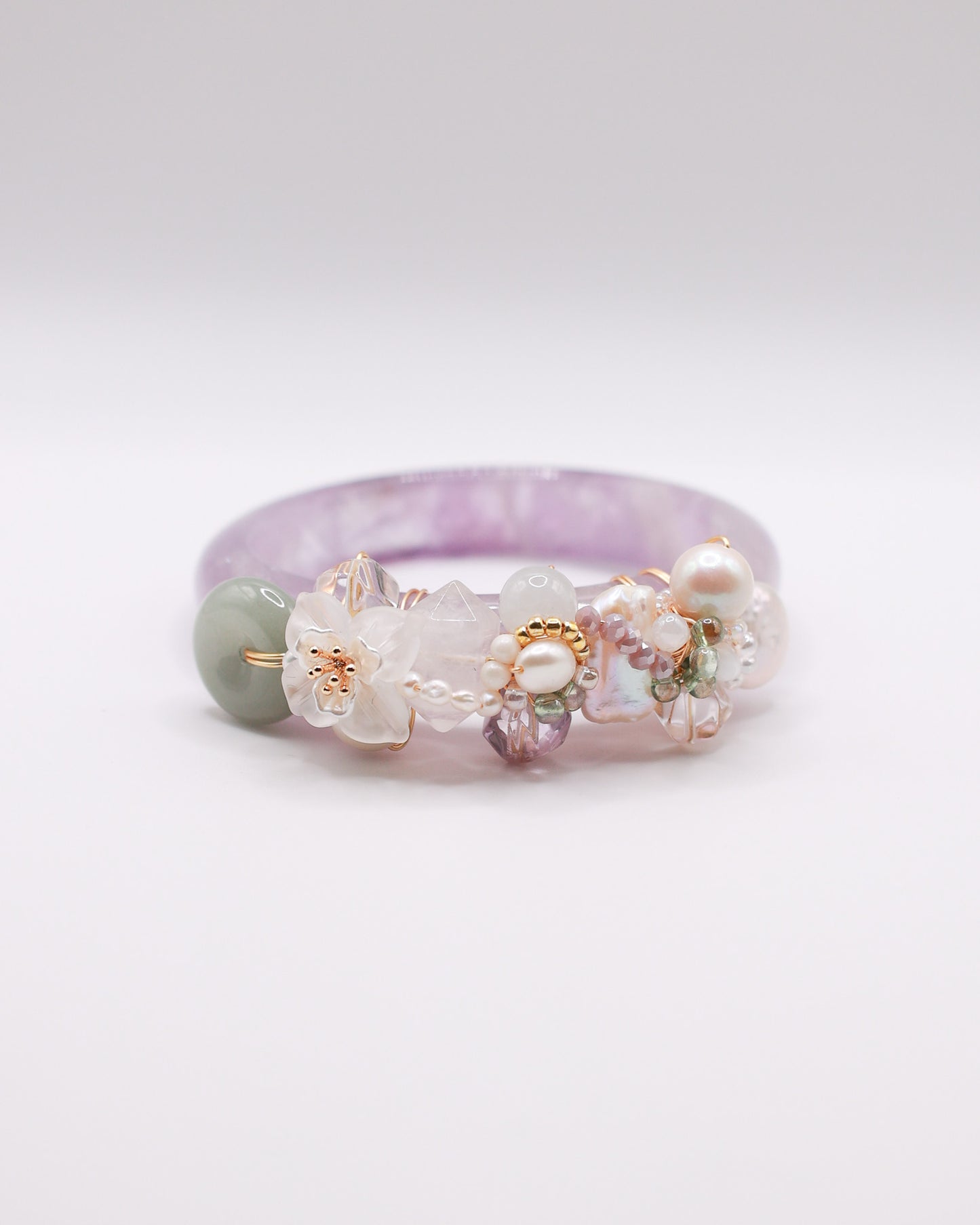 Violet Veil Amethyst Crystal Bangle