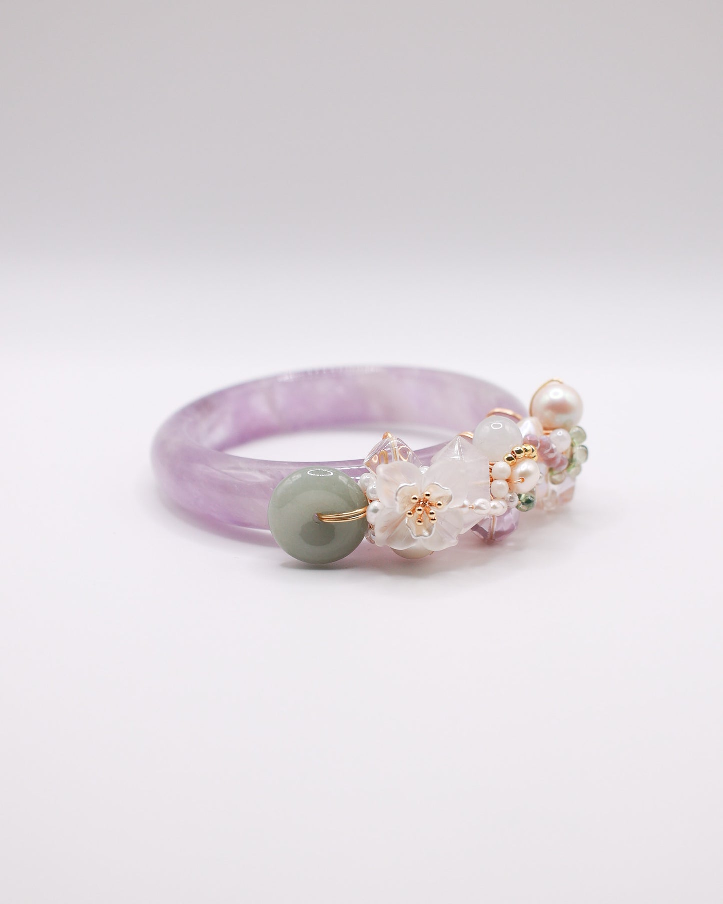 Violet Veil Amethyst Crystal Bangle